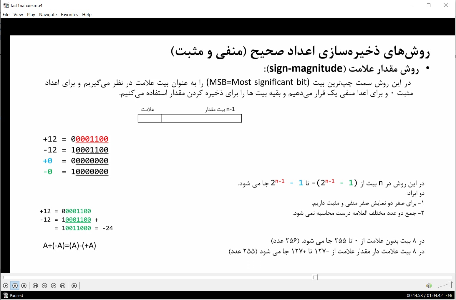 2- ویدیوی تدریس فصل اول مدار منطقی مانو- مبانی کامپیوتر- روش های ذخیره سازی اعداد- کدهای وزن دار