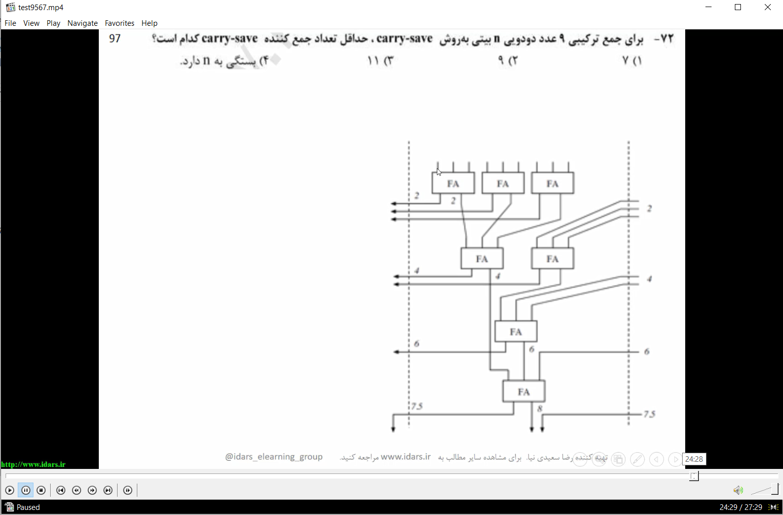 18-ویدیوی حل نمونه  تست های کنکور ارشد معماری کامپیوتر ۱۳۹۵-۹۶-۹۷