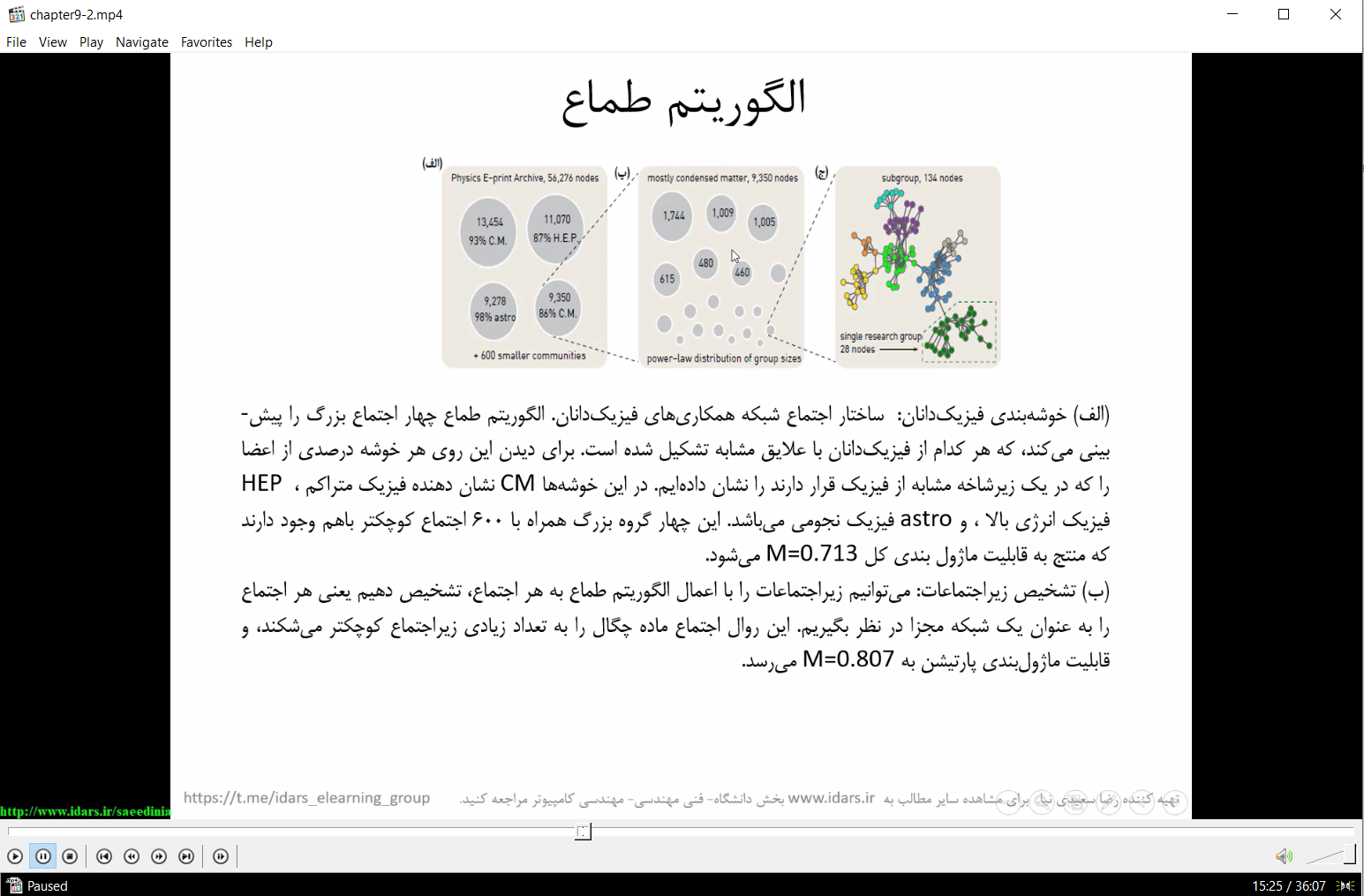 13-ویدیوی تدریس بخش دوم فصل نهم کتاب علم شبکه آلبرت لازلو باراباسی